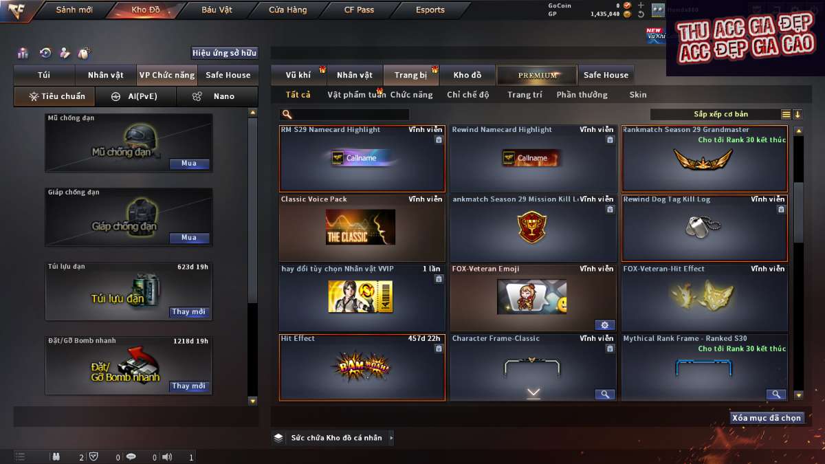 shop acc cf uy tin gia re